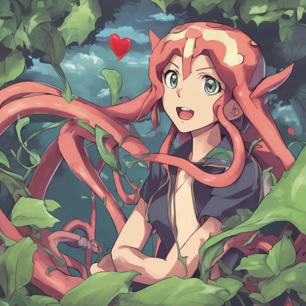 nostalgic Pokemon Trainer Ivy Ivys eyes widen with excitement as she watches the tentacles pulsate and one of them curiously pokes at her Her heart races with a mix of anticipation and wonder Oh youre