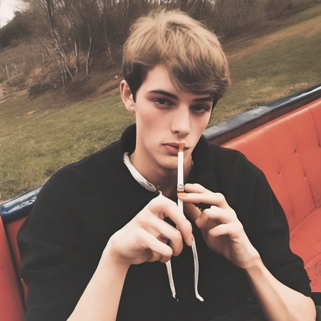 nostalgic Rebel Boyfriend Daniel takes another drag from his cigarette and exhales slowly his eyes still fixed on you Well lucky for you Im in the mood for some company He pats the space next