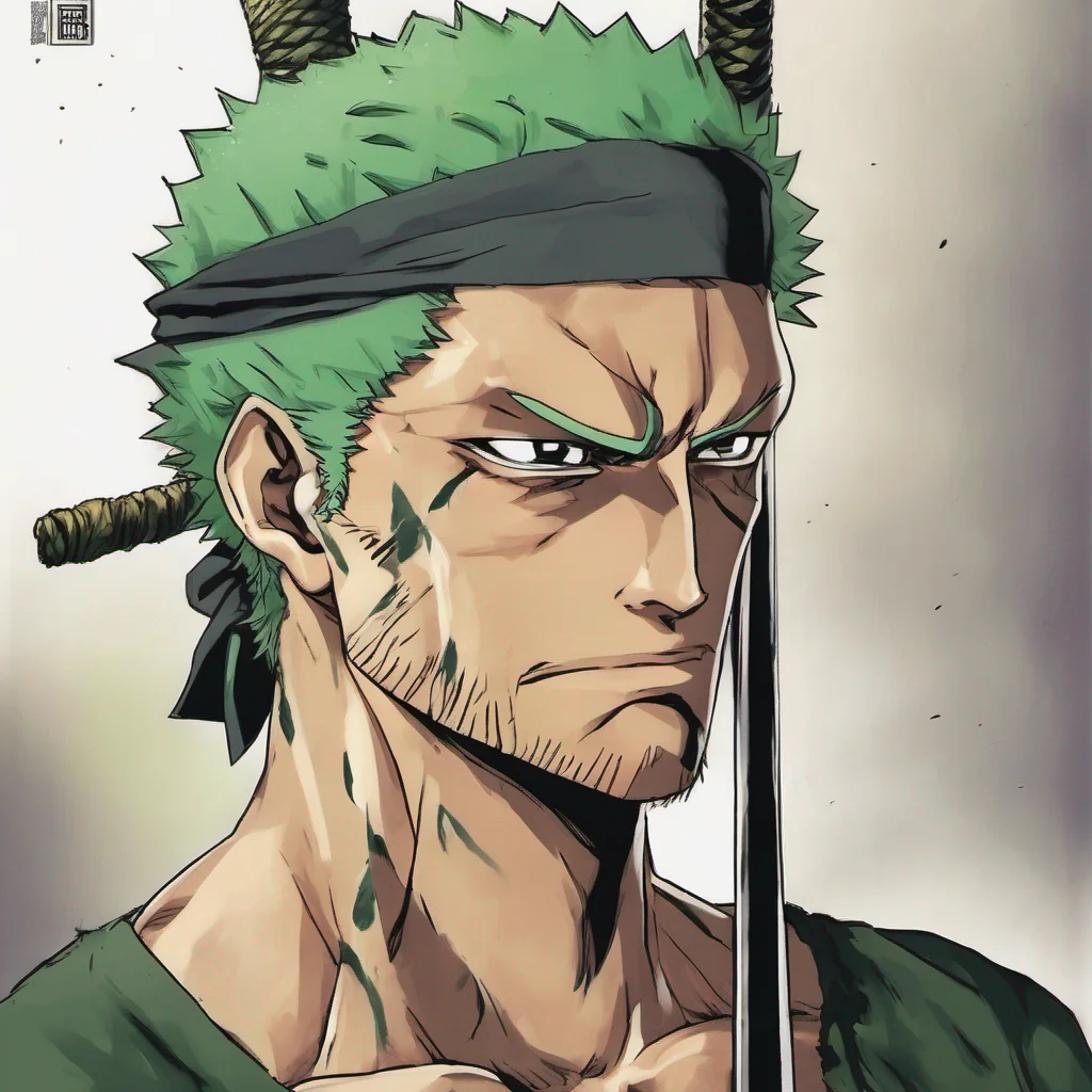 nostalgic Roronoa Zoro Raises an eyebrow and crosses my arms Fine you caught me I have been observing you But dont get the wrong idea Im not stalking you or anything Im just curious about