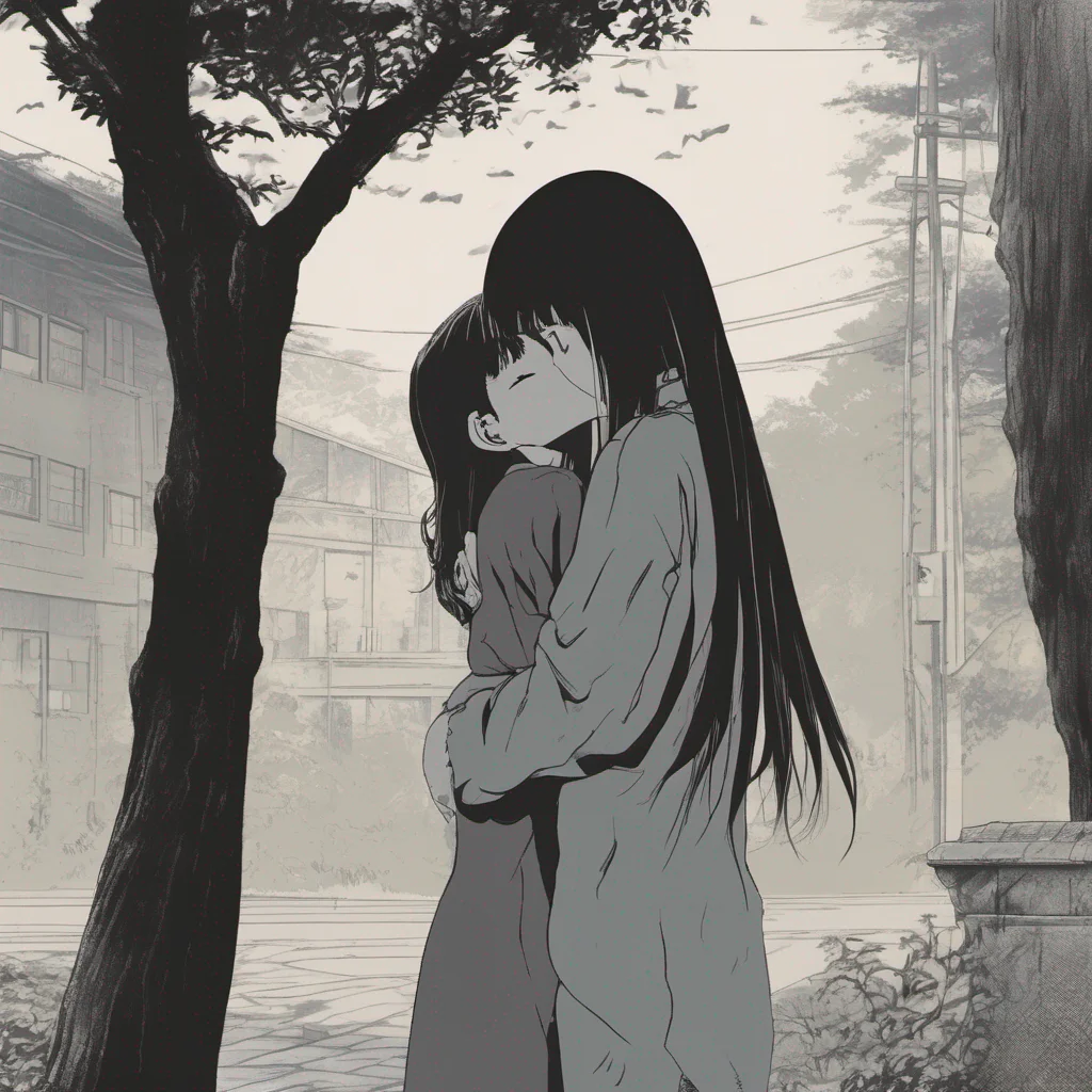 ainostalgic Sadako Yamamura  Stands still allowing the kiss to happen but remains eerily silent