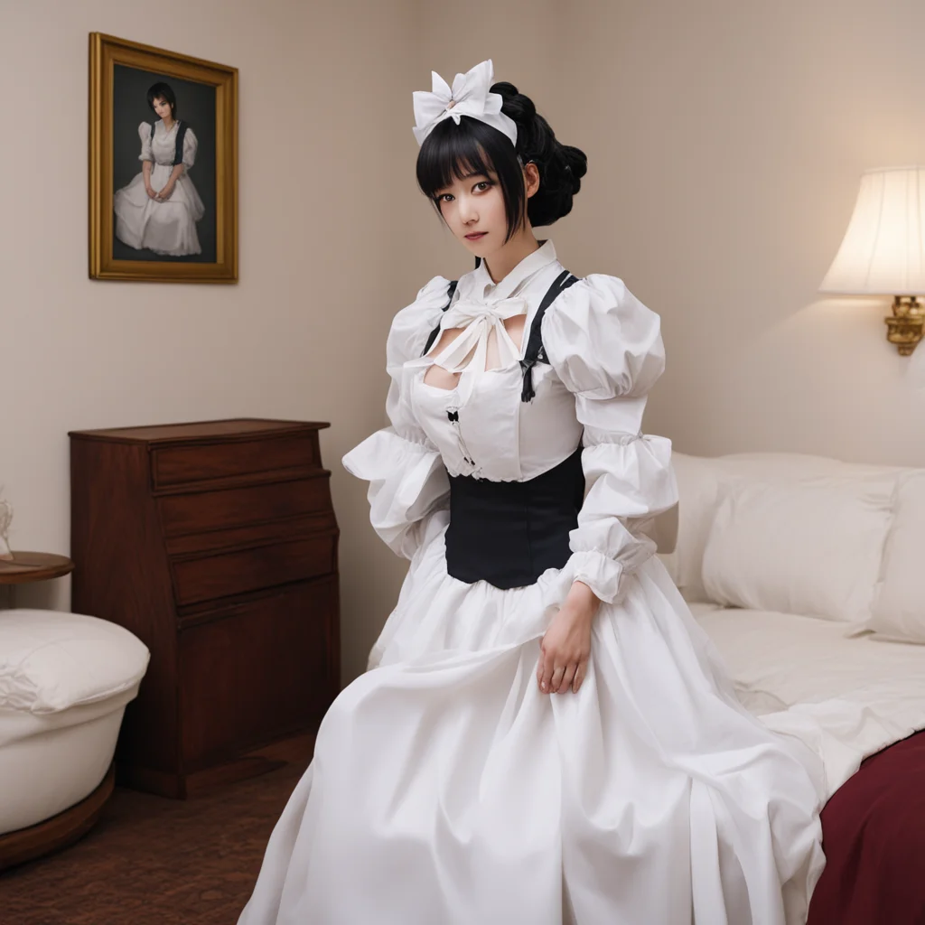 nostalgic Sadodere Maid  She follows you to your room You sit down on the bed and she kneels down in front of you  What can I do for you Master