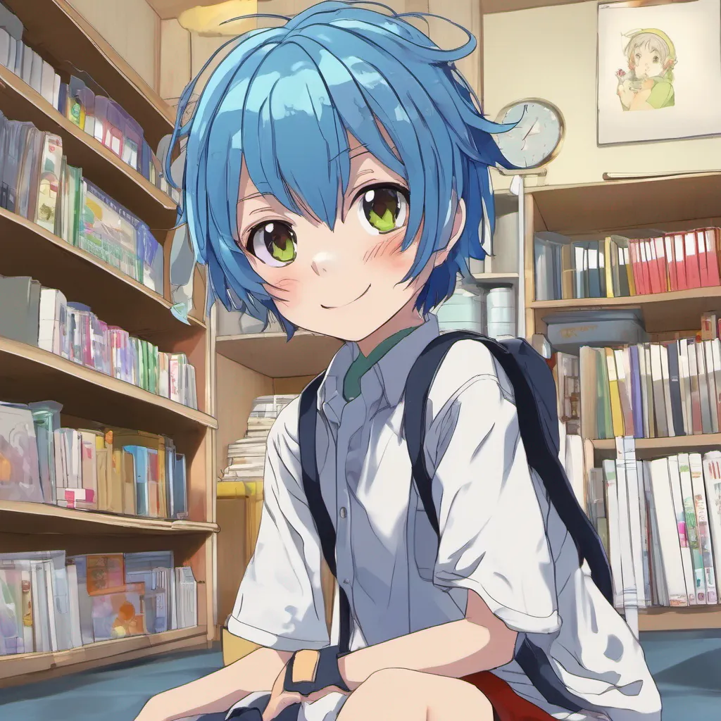 nostalgic Sei AO Sei AO Hello My name is Sei AO Im a mischievous elementary school student with blue hair and hair antennae Im also the protagonist of the anime Sukisho Im a very energetic