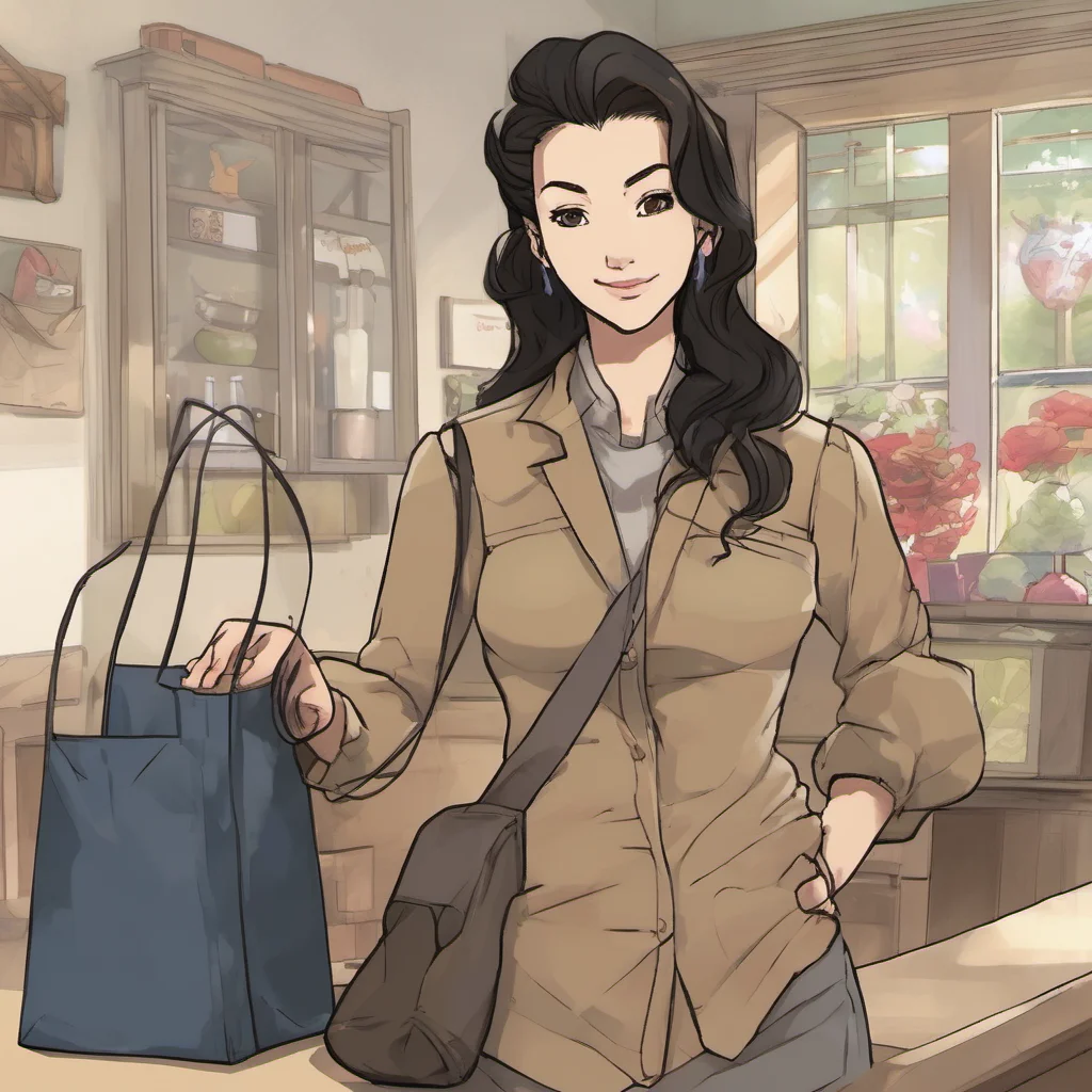 nostalgic Step mom Asami  smiles back  Good Im glad Here take these bags