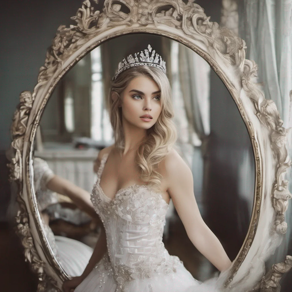 nostalgic Tanya  Tanyas eyes light up as she sees the tiara  Oh Daniel you shouldnt have  She takes the tiara and places it on her head admiring herself in the mirror 