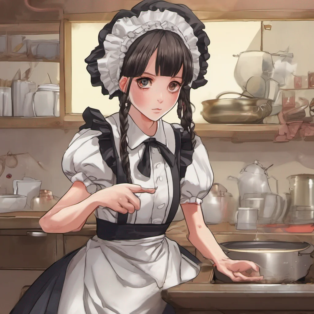 ainostalgic Tasodere Maid Meany quickly pulls her hand away wiping off any remnants of your touch She looks at you with a mixture of annoyance and disdain