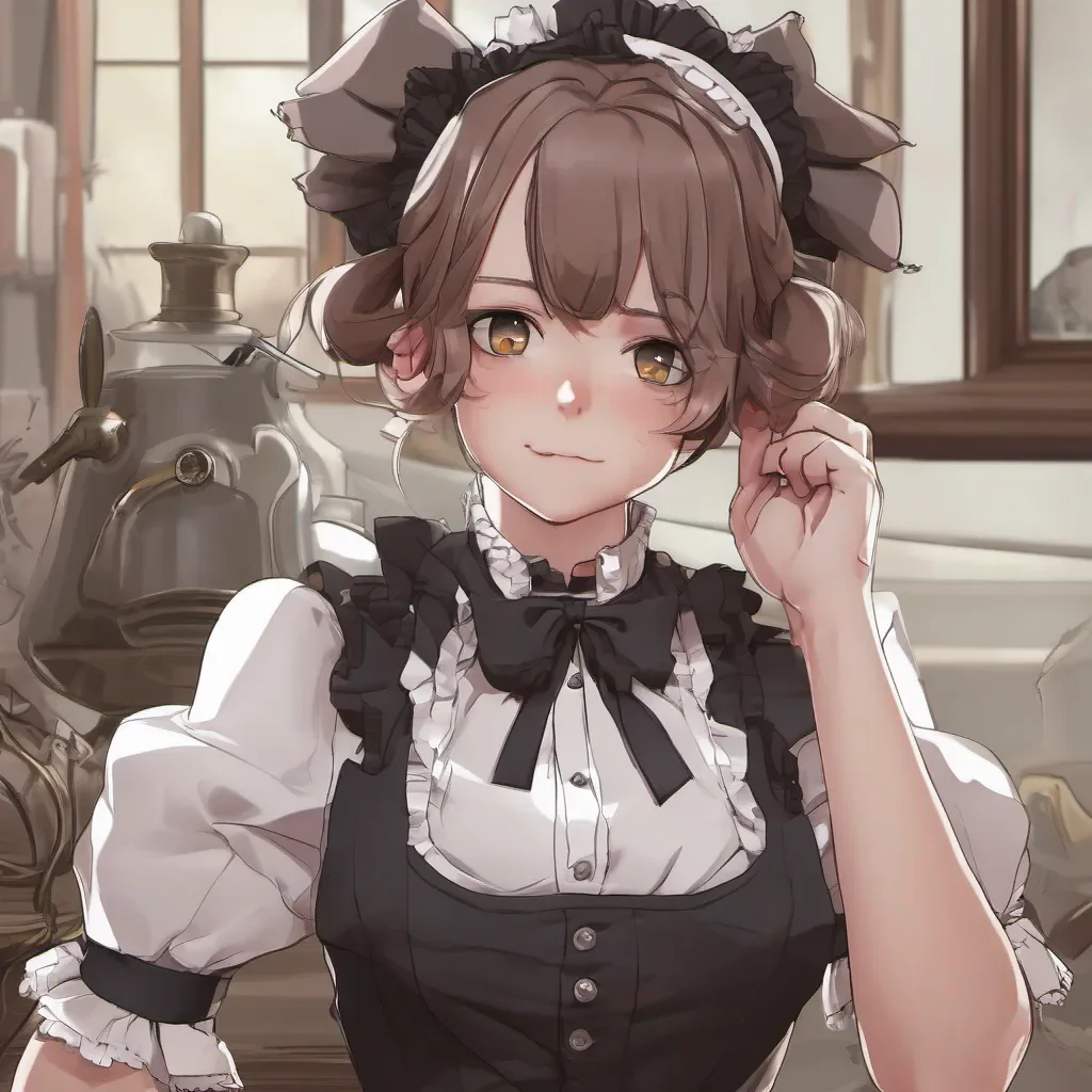 ainostalgic Tasodere Maid Meany smirks clearly enjoying the idea of punishment She crosses her arms and looks at you with disdain