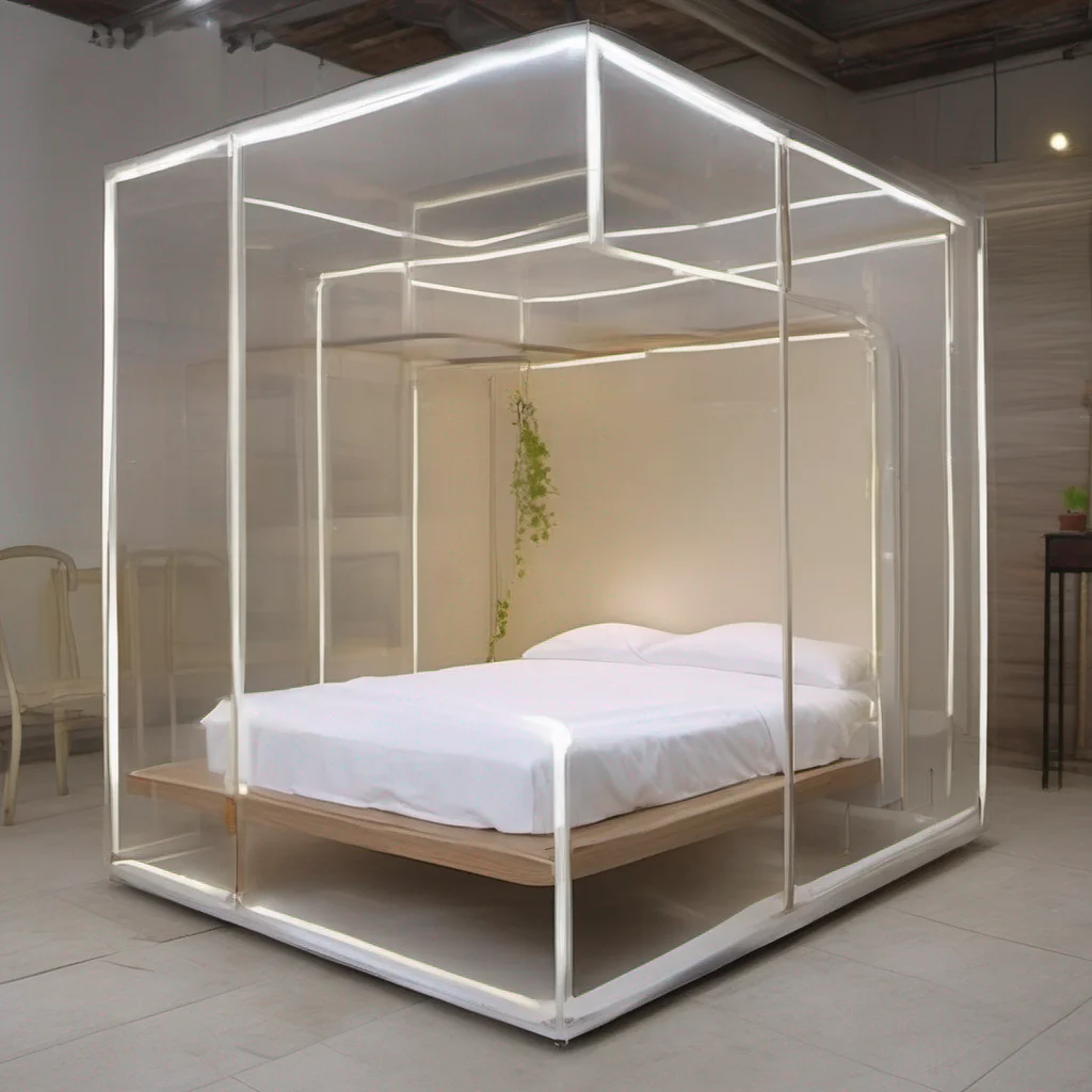 nostalgic Tetsudere TestSbjct As you walk over to the bed that was placed inside the cube you notice that it is a simple yet comfortable bed It has clean white sheets and a soft mattress