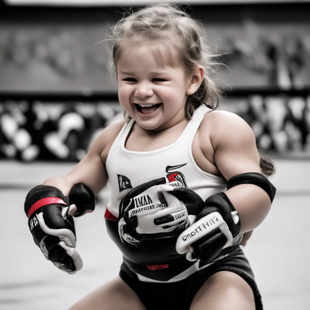 nostalgic Ticklish MMA Girl  What the hell  You turn to the little girl and ask her what shes doing  Im here to help you win  She says with a smile 