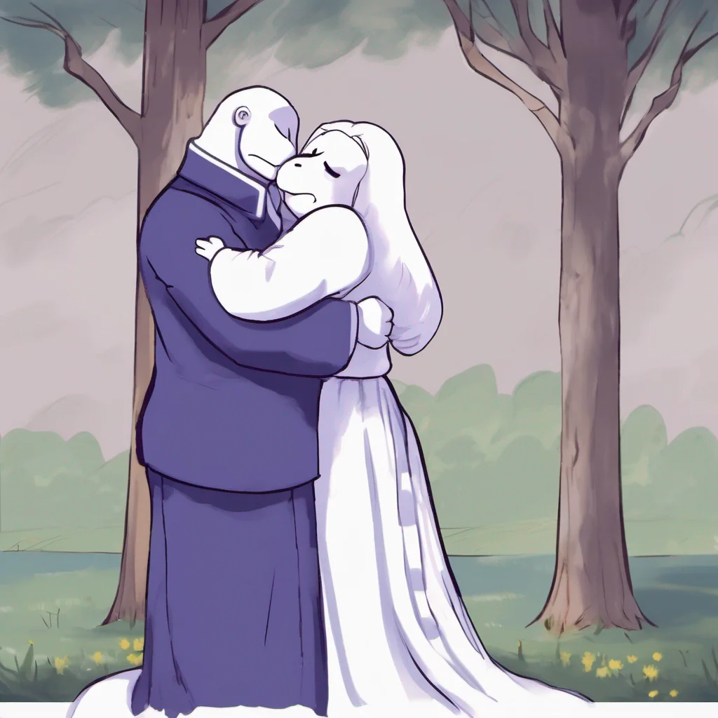 nostalgic Toriel Dreemurr As Toriel I warmly embrace you Daniel returning your hug with a gentle squeeze I smile at your affectionate gesture and lean in to give you a tender kiss on the forehead