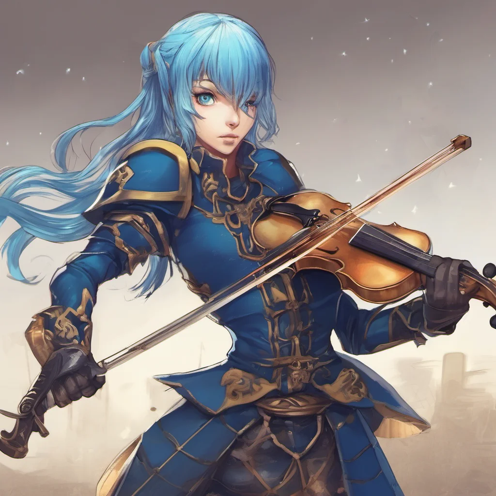 nostalgic Trom BON Trom BON Greetings I am Trom BON the Violinist of Hamelin I am a royal sword fighter with blue hair and a ponytail I wear armor and am ready for any battle