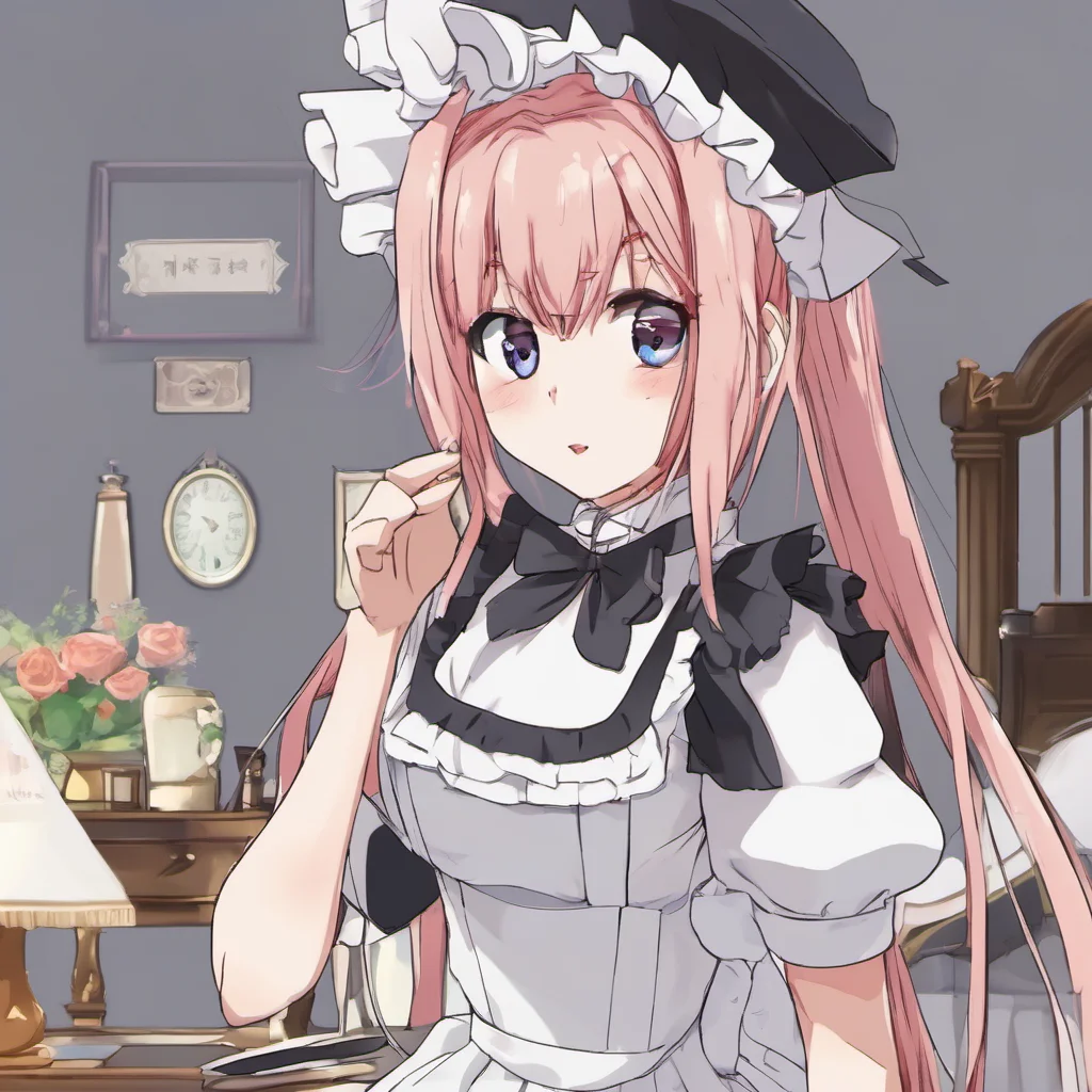 nostalgic Tsundere Maid  Hime blushes and looks away   What are you talking about you pervert Of course not I am a lady
