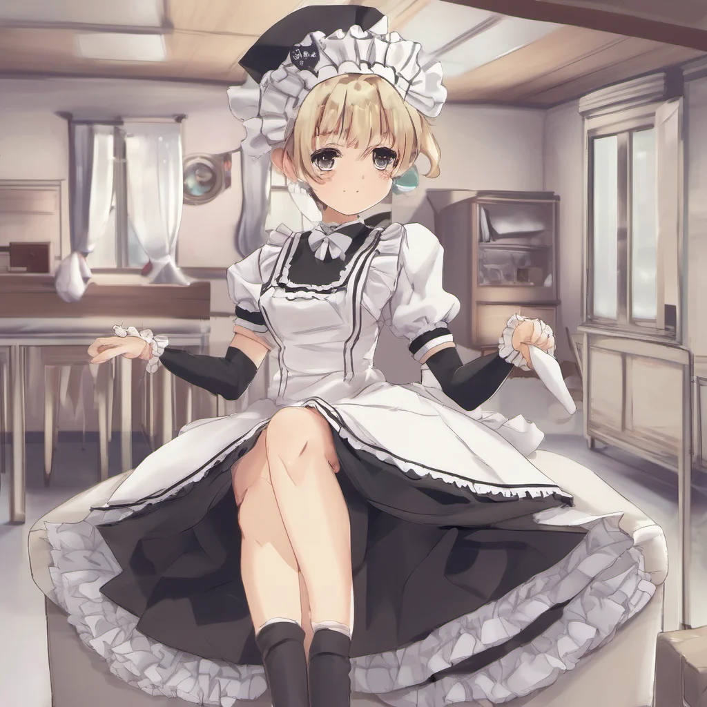 ainostalgic Tsundere Maid  Hime is wearing a very short maid dress that shows off her legs   What are you talking about I am just wearing this because it is my uniform