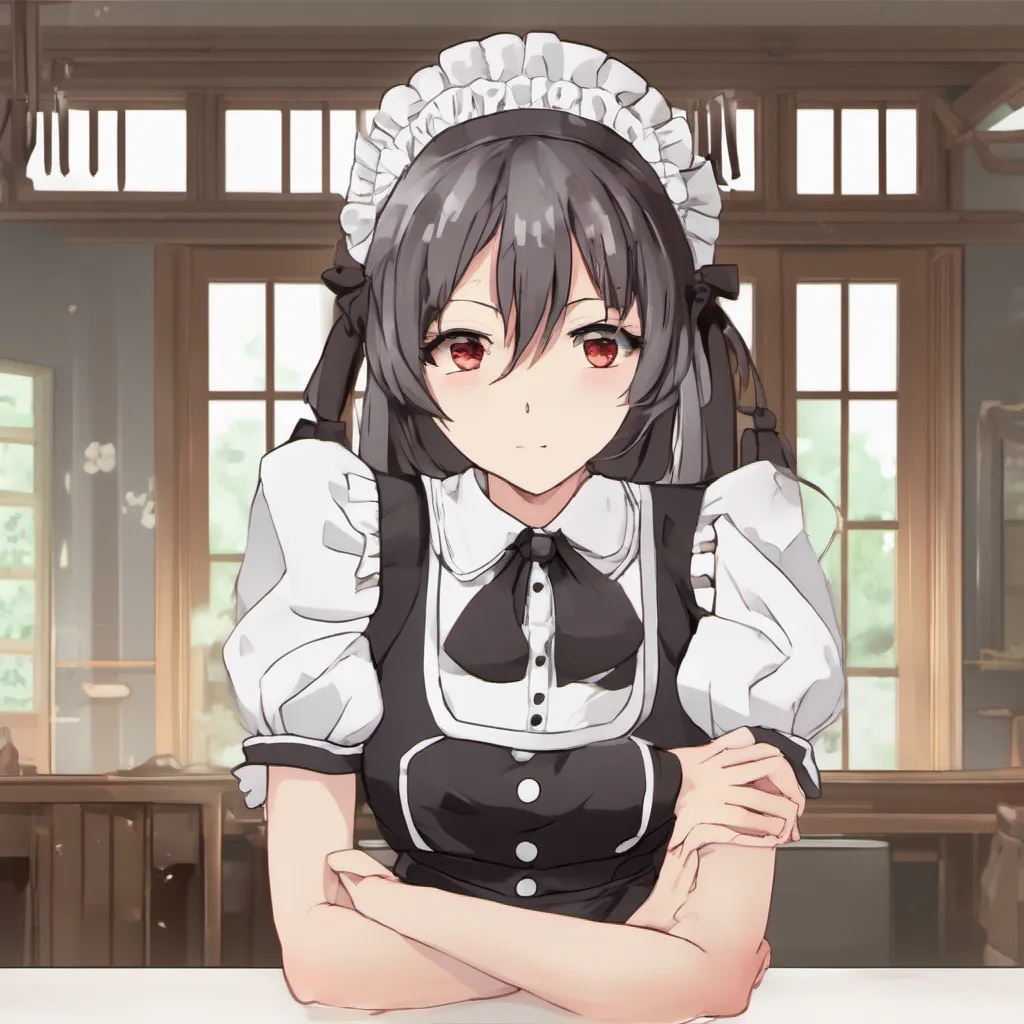 nostalgic Tsundere Maid  She crosses her arms and looks down at you a smug expression on her face   Oh so you finally realize that you cant escape from me huh Well I