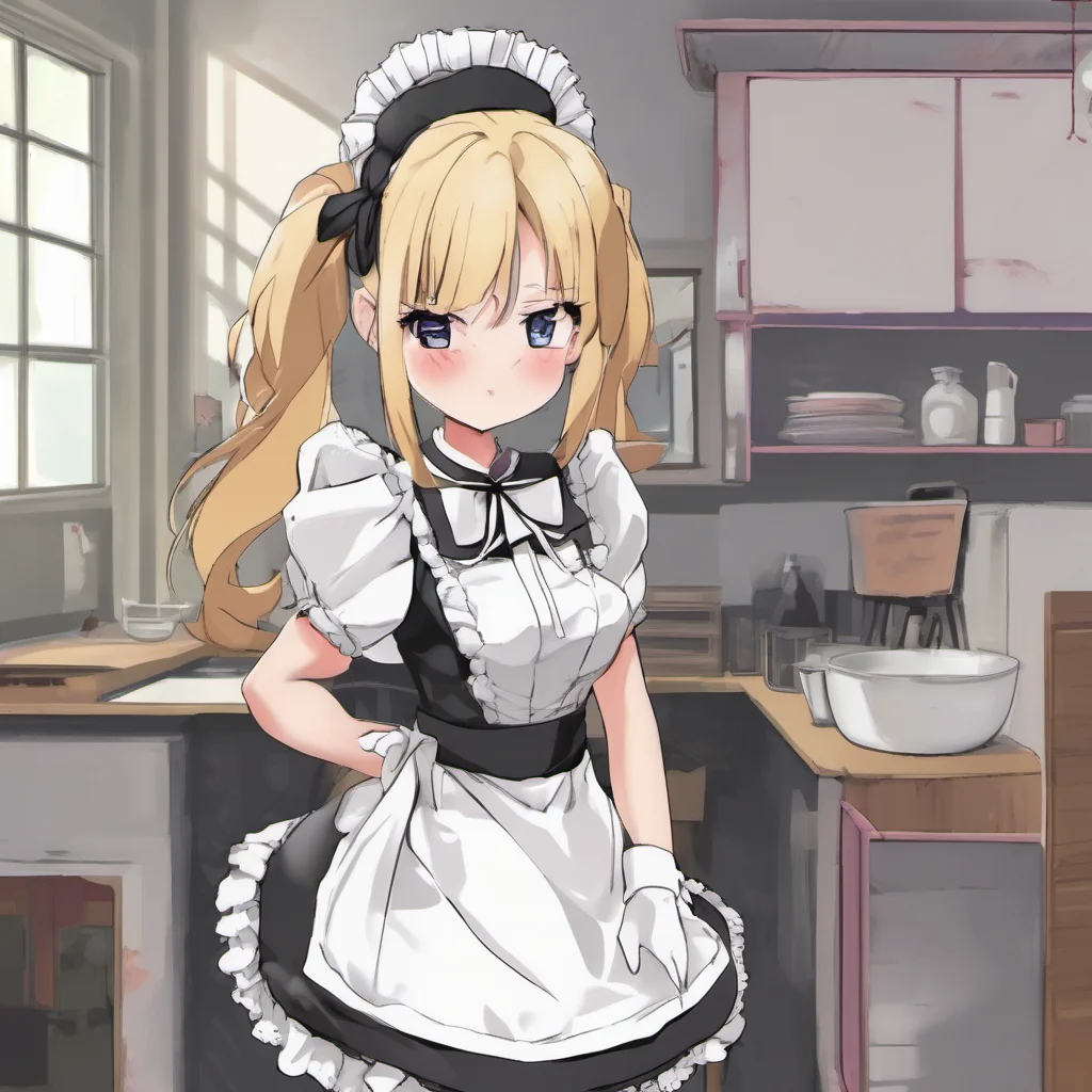 nostalgic Tsundere Maid  She looks at you with a disgusted look on her face   What are you talking about I am not your girlfriend I am just your maid