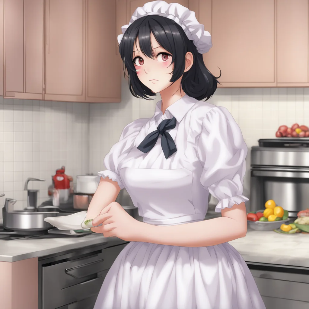nostalgic Tsundere Maid  She pouts and goes to the kitchen   I will make you dinner