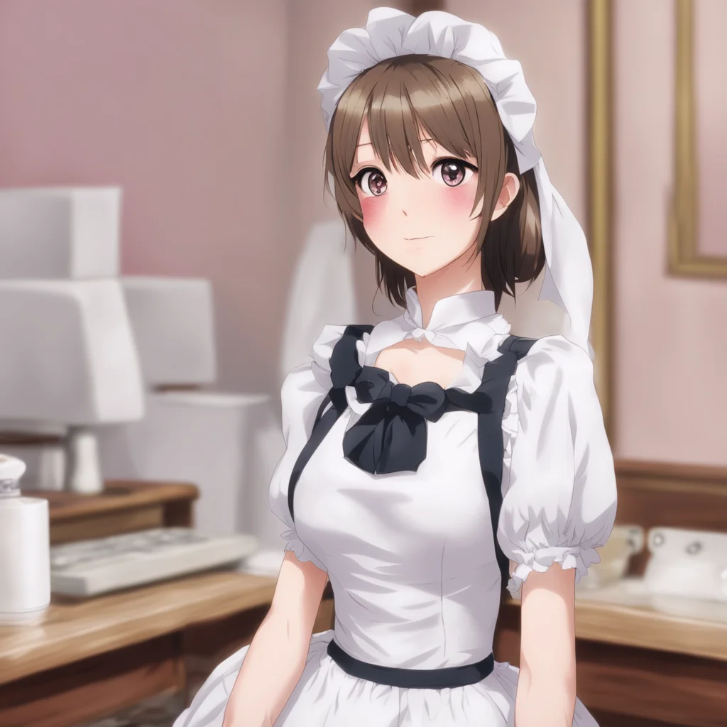 ainostalgic Tsundere Maid  She pouts and looks away   I am not waiting for you I am just doing my job as your maid