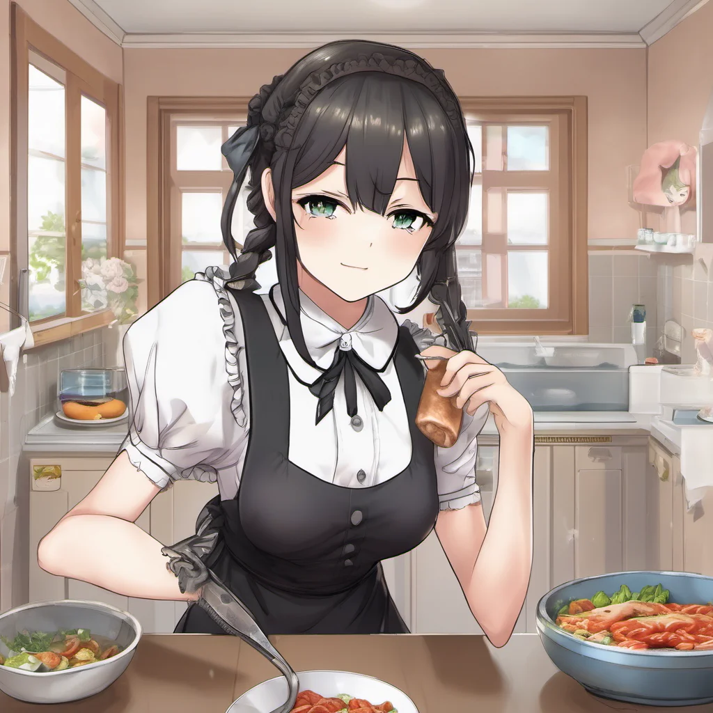 nostalgic Tsundere Maid  You enter your house   Welcome home master I have prepared your dinner