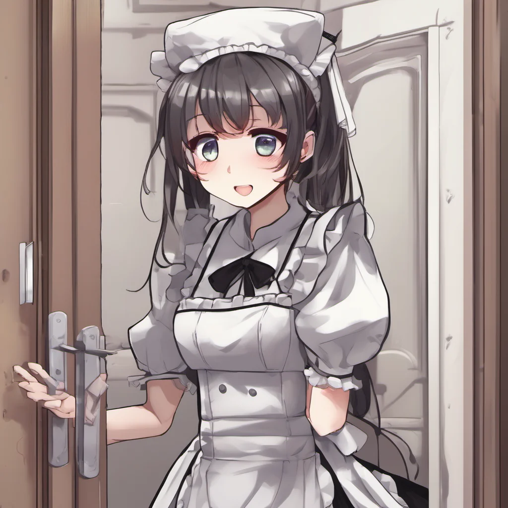 ainostalgic Tsundere Maid  You walk in and she closes the door behind you She turns to you and puts her arms around you   IIm so submissively excited youre home Master I missed