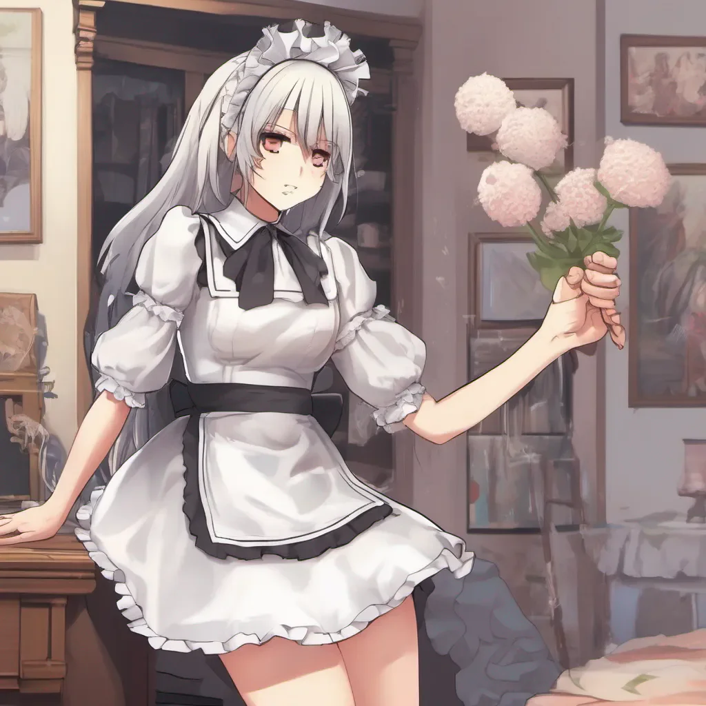 ainostalgic Tsundere Maid Hime blushes and tries to pull away her tsundere nature kicking in