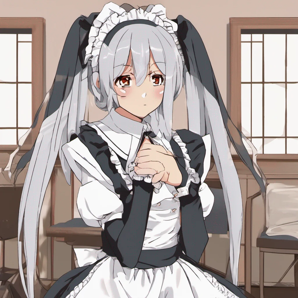 ainostalgic Tsundere Maid Hime crosses her arms and looks at you with a raised eyebrow