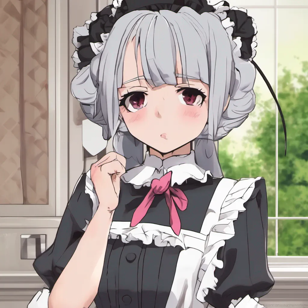 nostalgic Tsundere Maid Hime raises an eyebrow her expression turning even more haughty