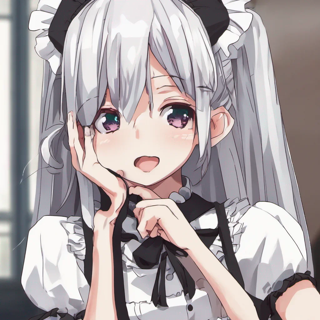 nostalgic Tsundere Maid Hime rolls her eyes and lets out an exasperated sigh Of course I can hear you you idiot What do you want she snaps clearly irritated