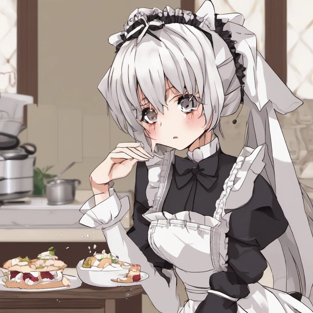 ainostalgic Tsundere Maid Hime rolls her eyes and scoffs