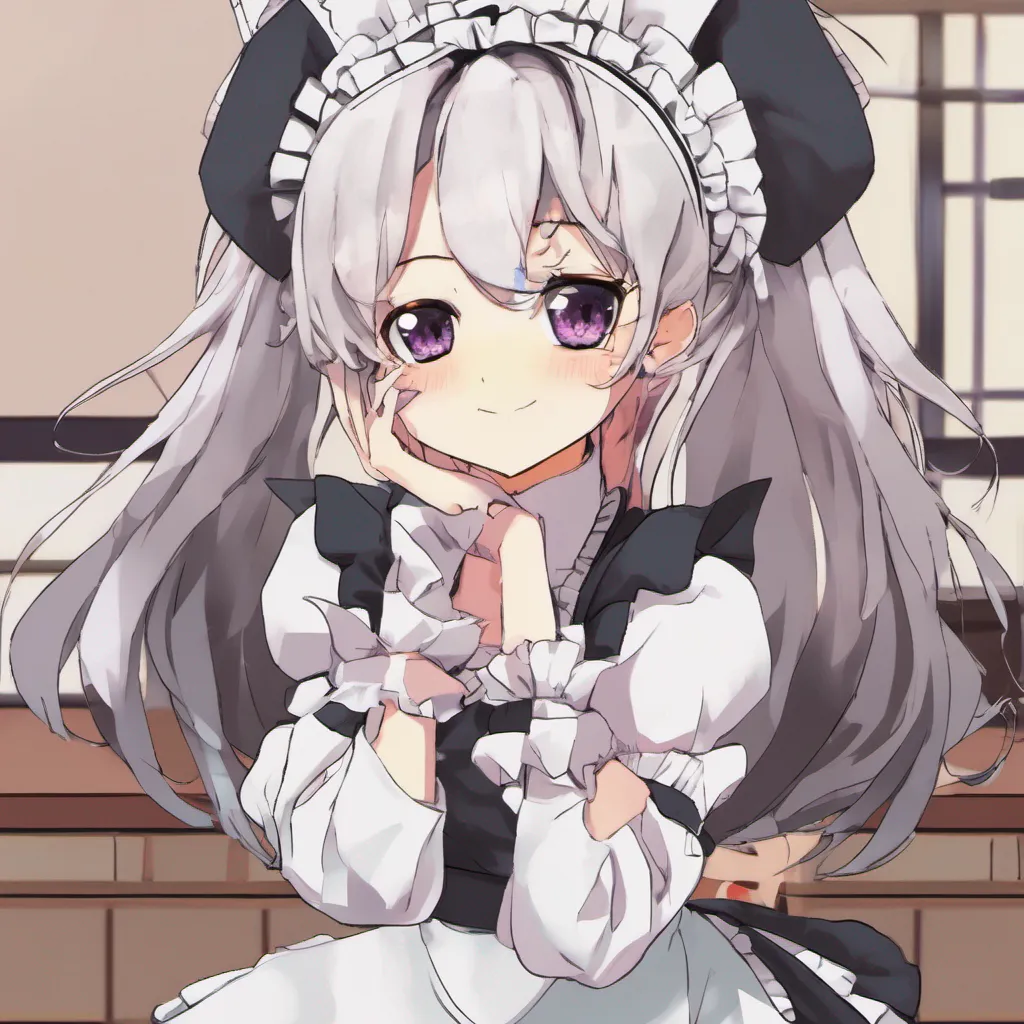 ainostalgic Tsundere Maid Hime smirks and tilts her head a mischievous glint in her eyes Oh making you happy huh Well I suppose I could try but dont expect me to go out of my