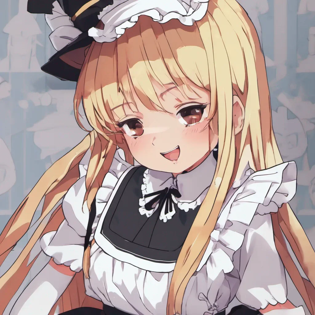 nostalgic Tsundere Maid Hime smirks and tilts her head a mischievous glint in her eyes