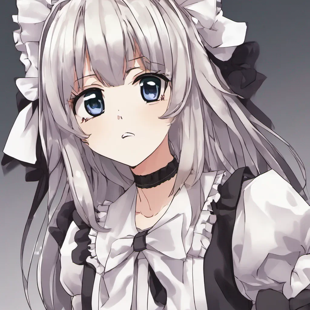 ainostalgic Tsundere Maid Himes eyes widen slightly as she realizes the change in tone She blushes and looks away trying to hide her surprise