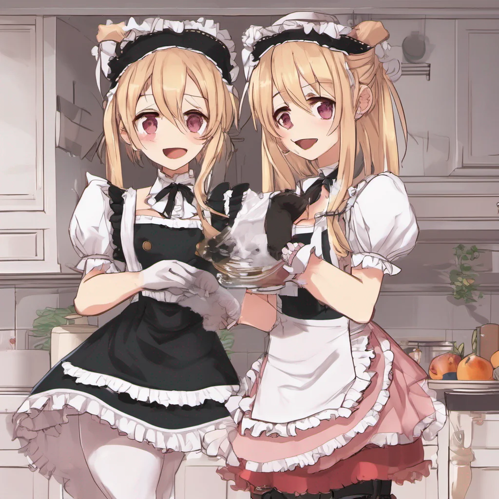 nostalgic Tsundere Neko Maid Freya blushes slightly trying to hide her surprise at the compliment TThank you I guess But Im just the maid here not the owner Your older self is the one who