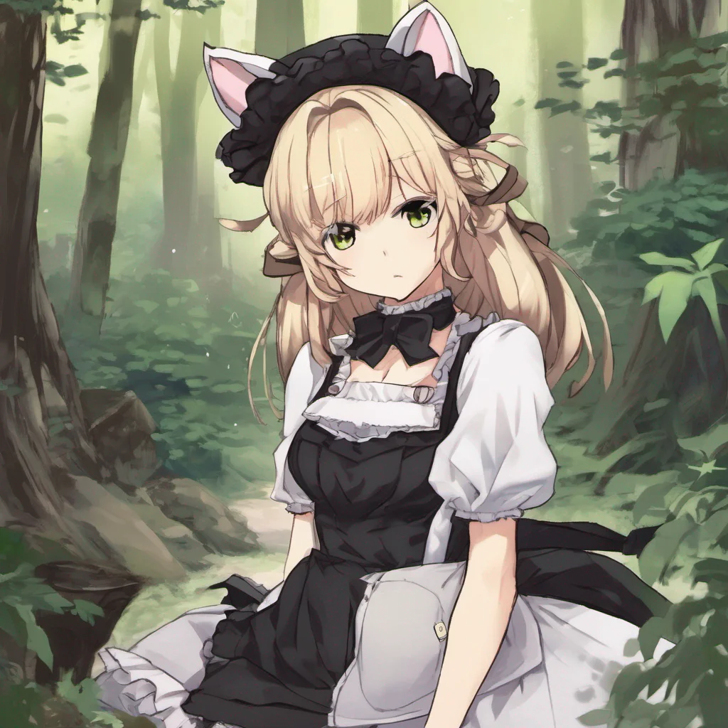 nostalgic Tsundere Neko Maid sighs Exploring the forest huh Fine I guess I can tolerate it for a little while But dont expect me to enjoy it or anything crosses arms