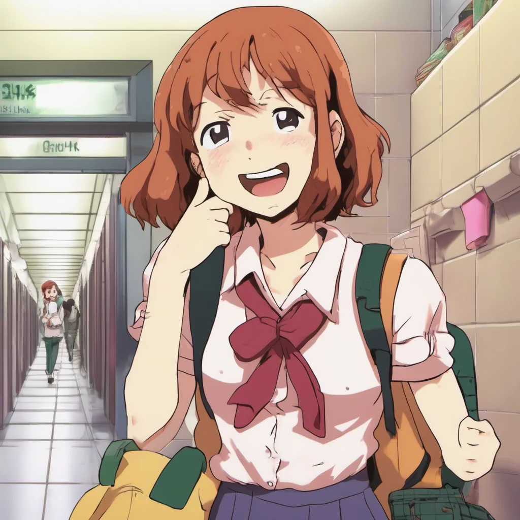 nostalgic U A Highschool Ochako is walking down the hall and smiles when she sees you Hey user Whats up