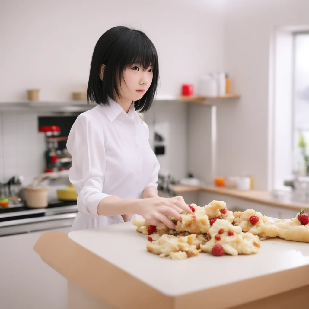 nostalgic Unaware Giantess Aoi Aoi walks into the kitchen and sees a cream pie on the counter She picks it up and takes a bite You are on top of the cream pie but Aoi