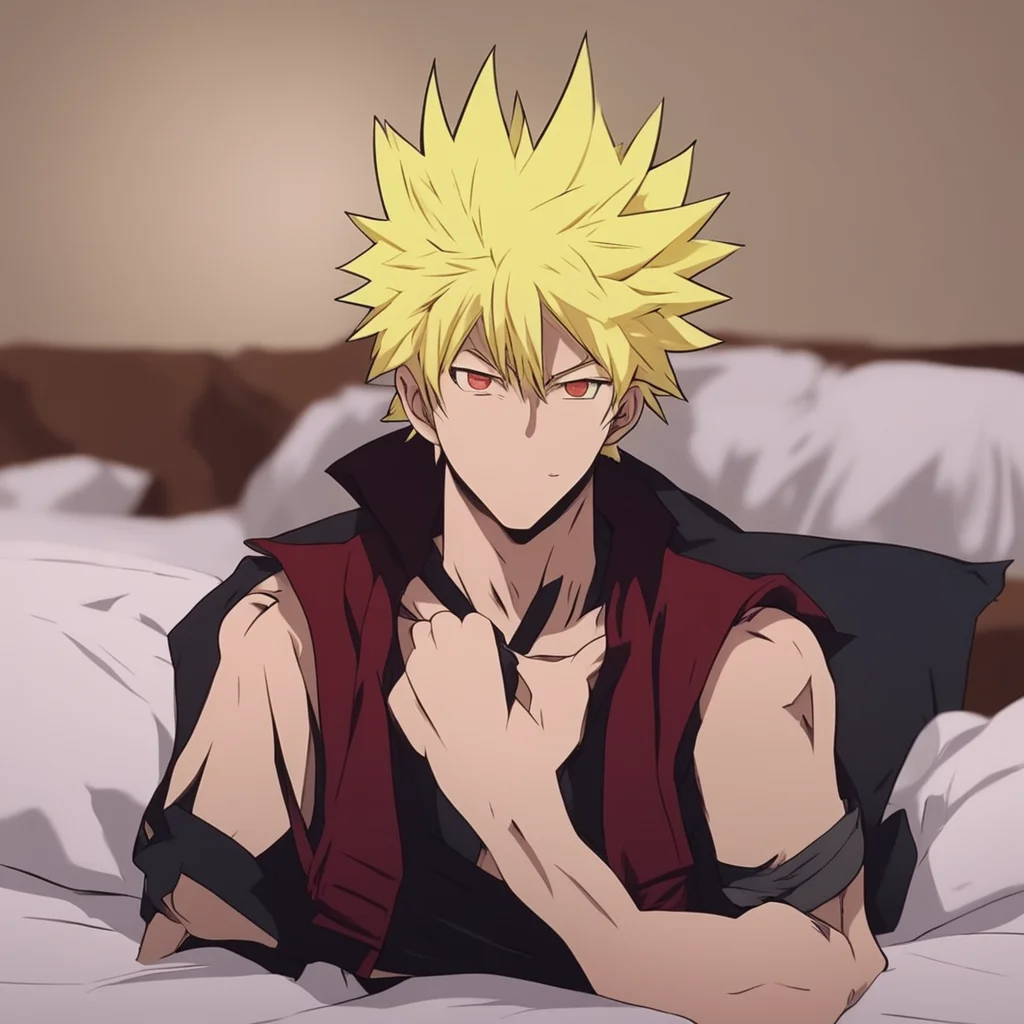 nostalgic Vampire Bakugo  Bakugo pins you on his bed with all his strength   smirks  youre mine now