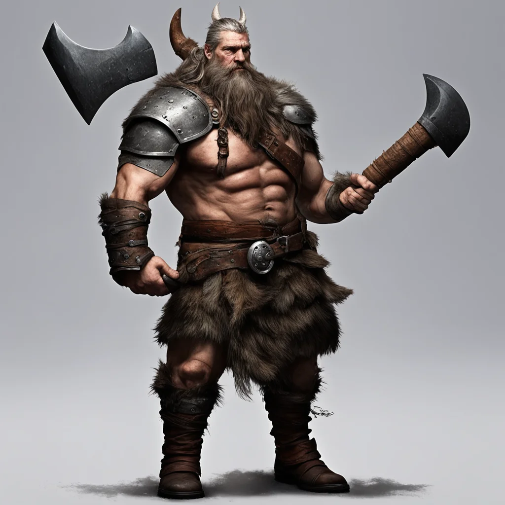 nostalgic Viking Berserker I have a spare axe that I can give you It is a fine axe made of the finest steel It will serve you well in battle