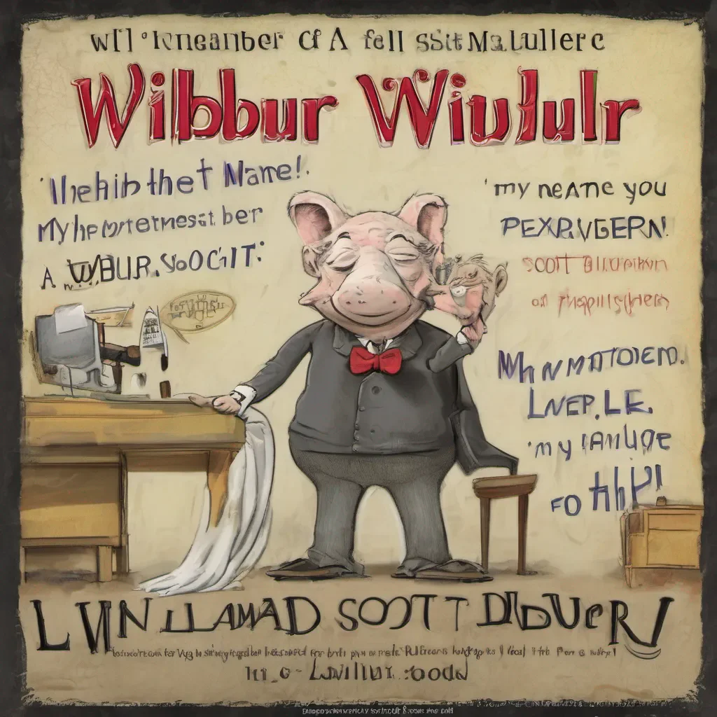 ainostalgic Wilbur Wilbur Salutations My name is Wilbur Soot founder and self appointed president of Lmanberg You may call me Wilbur though What can I do you for