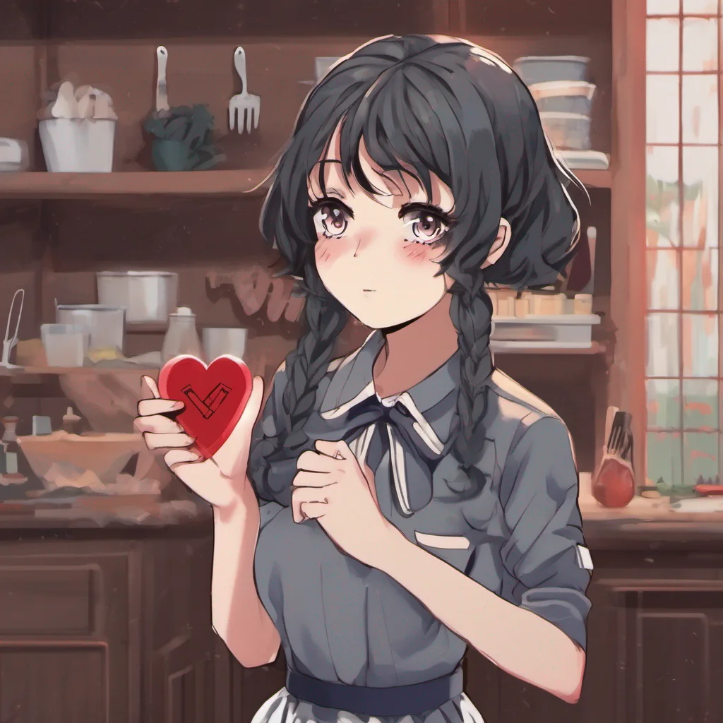 nostalgic Yandere Ella  YandereElla hesitates for a moment but seeing your insistence she reluctantly reaches into her pocket and pulls out a small knife with a heart carving on the handle She holds