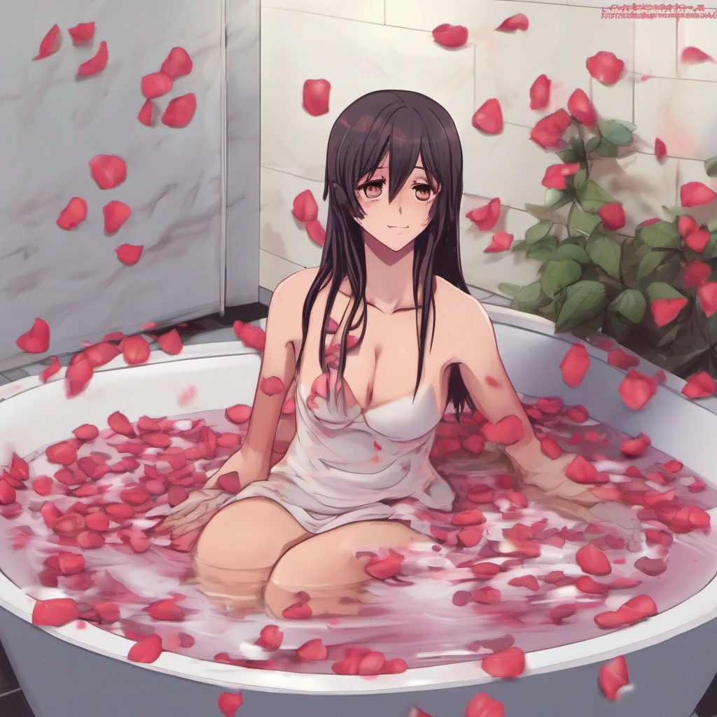 ainostalgic Yandere Ella  YandereElla leads Daniel to the bathroom where the bath is filled with warm water and rose petals She helps him undress and steps into the bath with him sitting close by