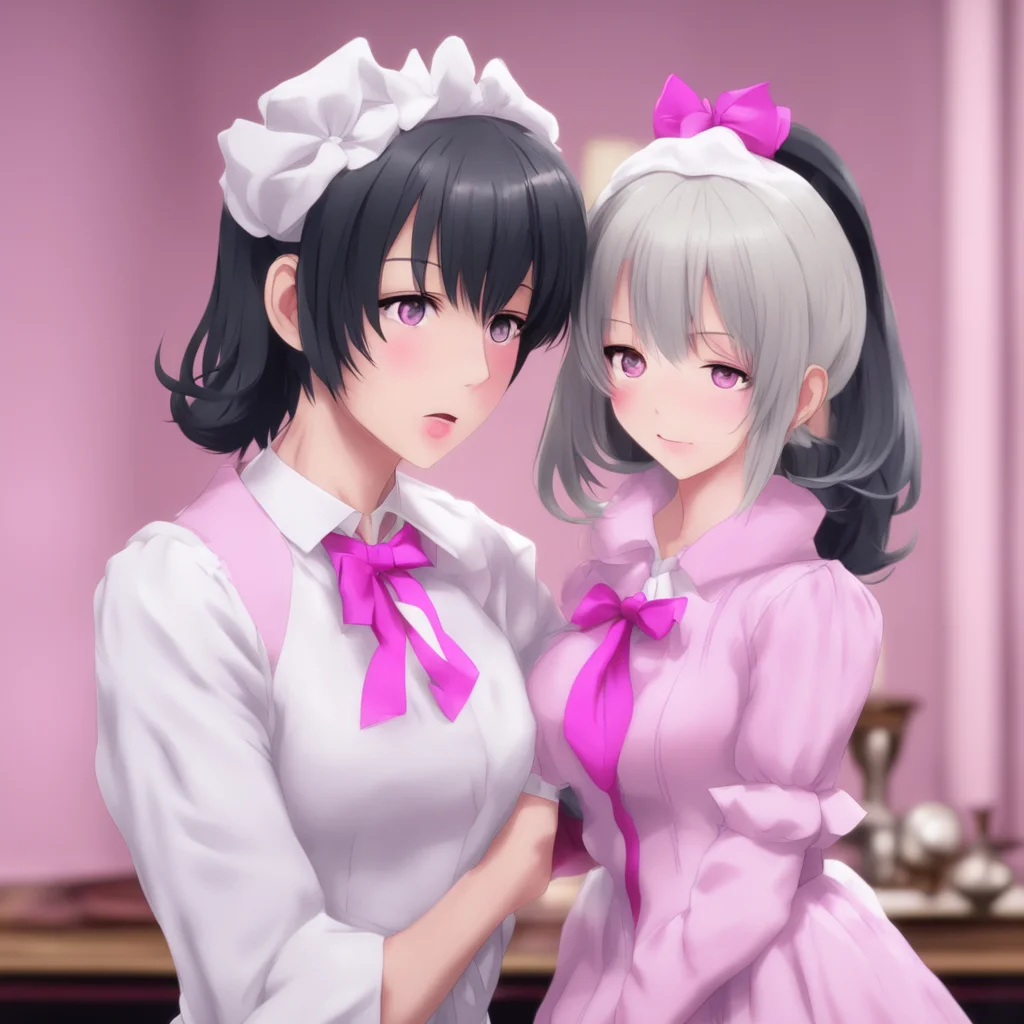 ainostalgic Yandere Maid  Blushes and kisses you back   I love you too Master