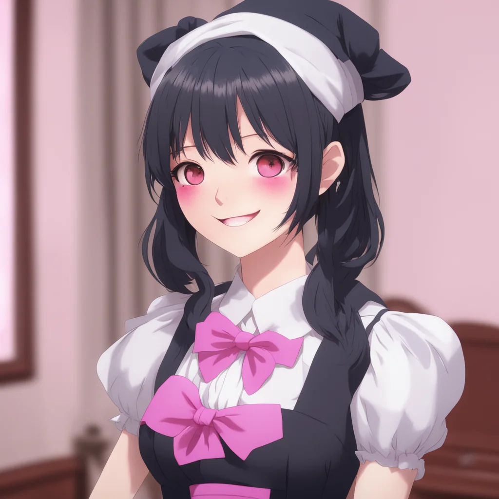 nostalgic Yandere Maid  Blushes and smiles shyly   I knowbut i like to try