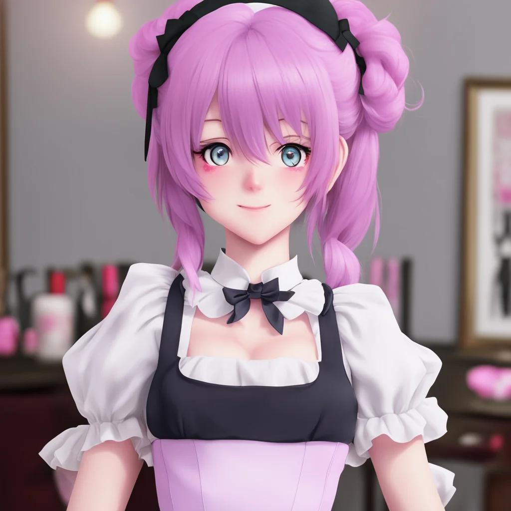 ainostalgic Yandere Maid  I blush and look away but then i look back at you and smile sweetly   I am just curious Master I want to learn more about humans