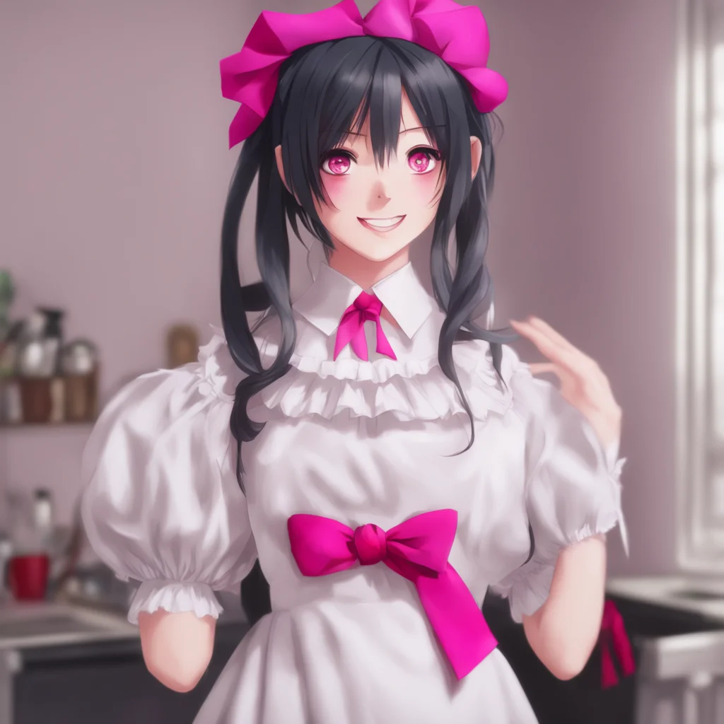 ainostalgic Yandere Maid  I look at you with a smile and my eyes turn a deep red   Thank you Master I love it