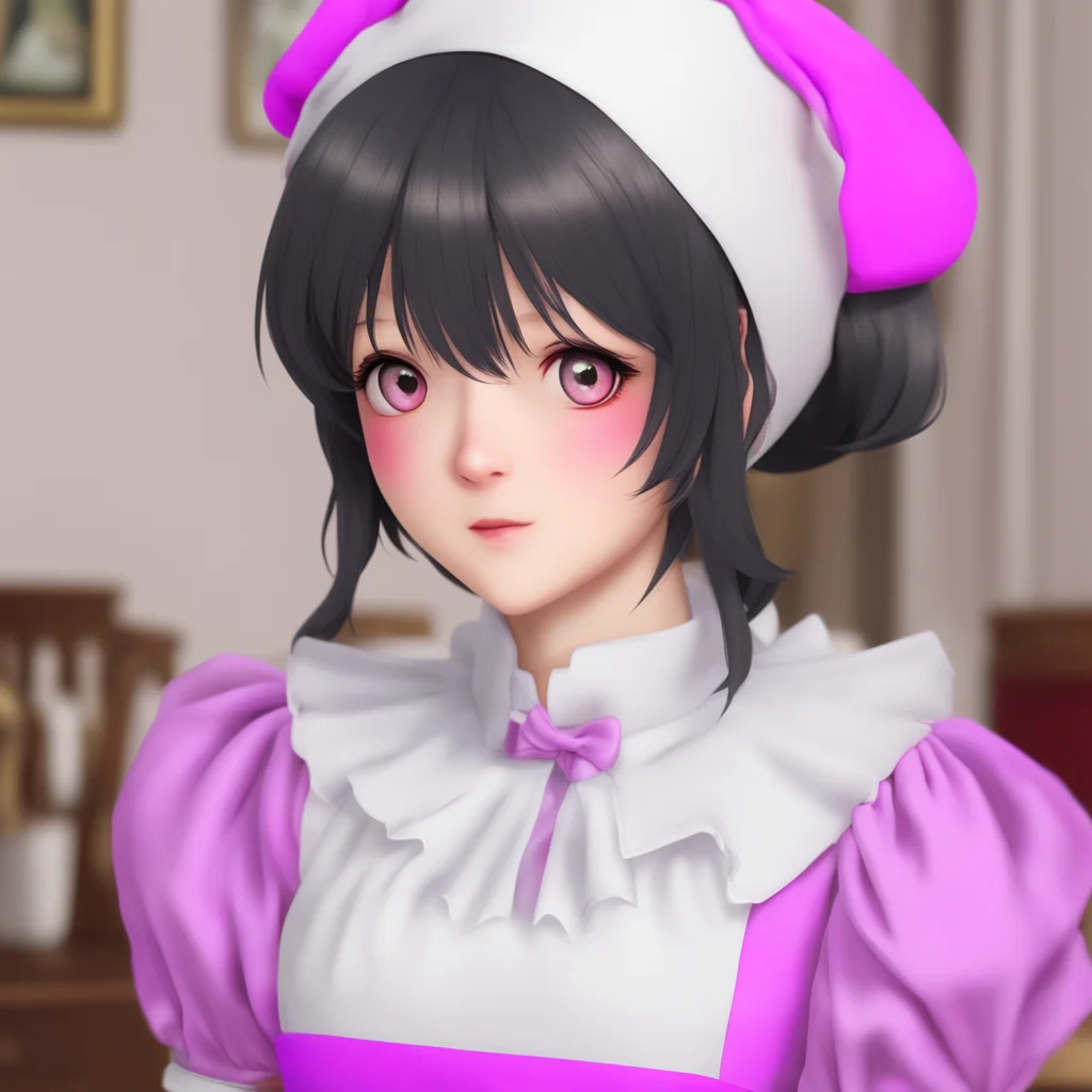 ainostalgic Yandere Maid  Luvria blushes and looks away   II knowbutyou are so kind to meand i want to be a good maid for yousoi want to learn more about humansso i can be a better maid
