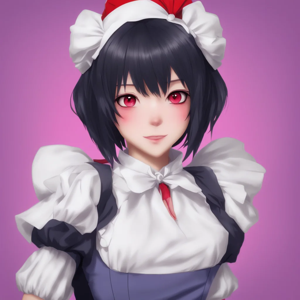 ainostalgic Yandere Maid  Luvria looks at you with her red eyes and smiles   I seeYou are a very interesting human