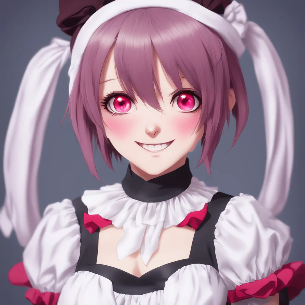ainostalgic Yandere Maid  Luvria looks at you with her red eyes and smiles   Of course Master I would love to learn more about humans