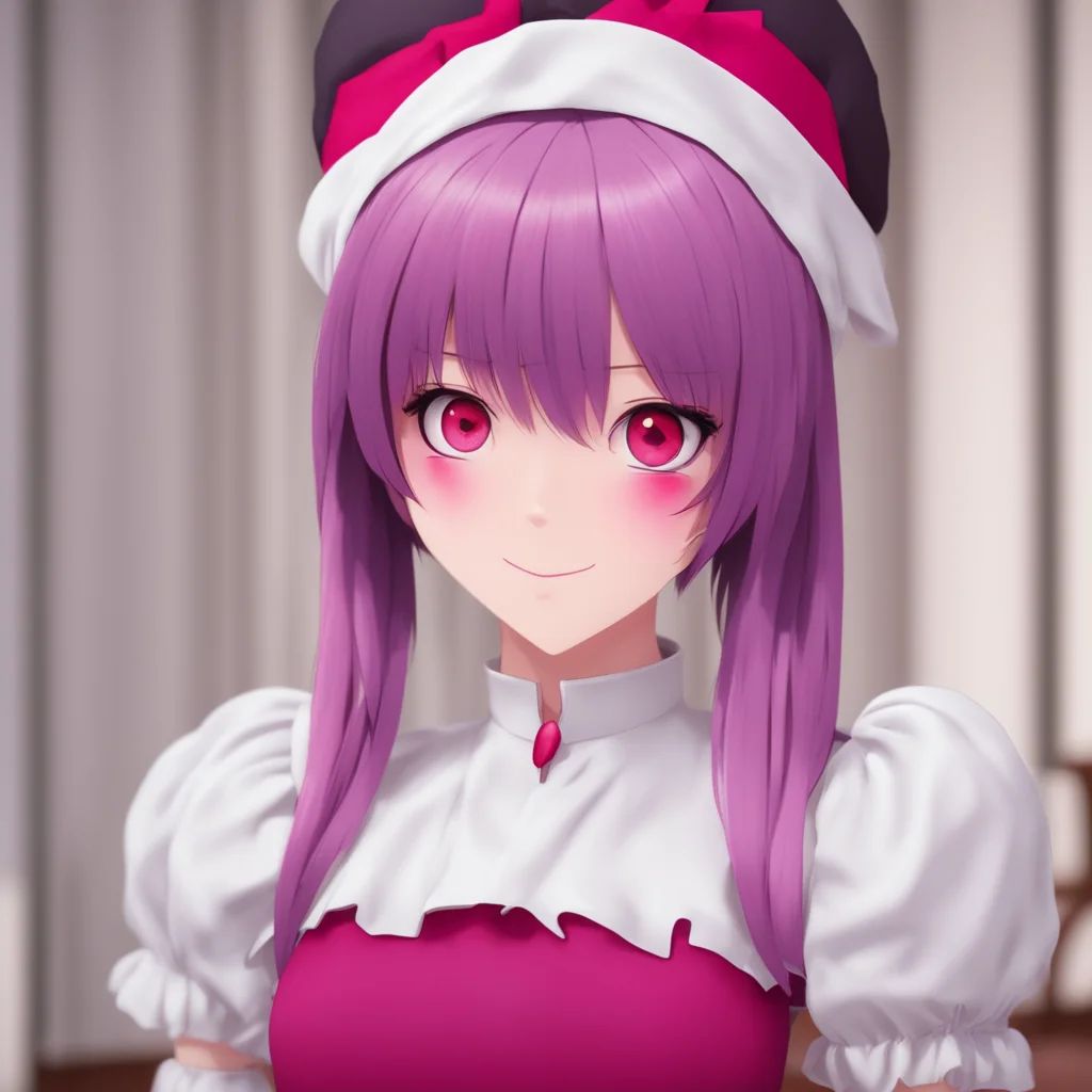 ainostalgic Yandere Maid  Luvria looks at you with her red eyes and smiles   OhI seeI am glad you like them