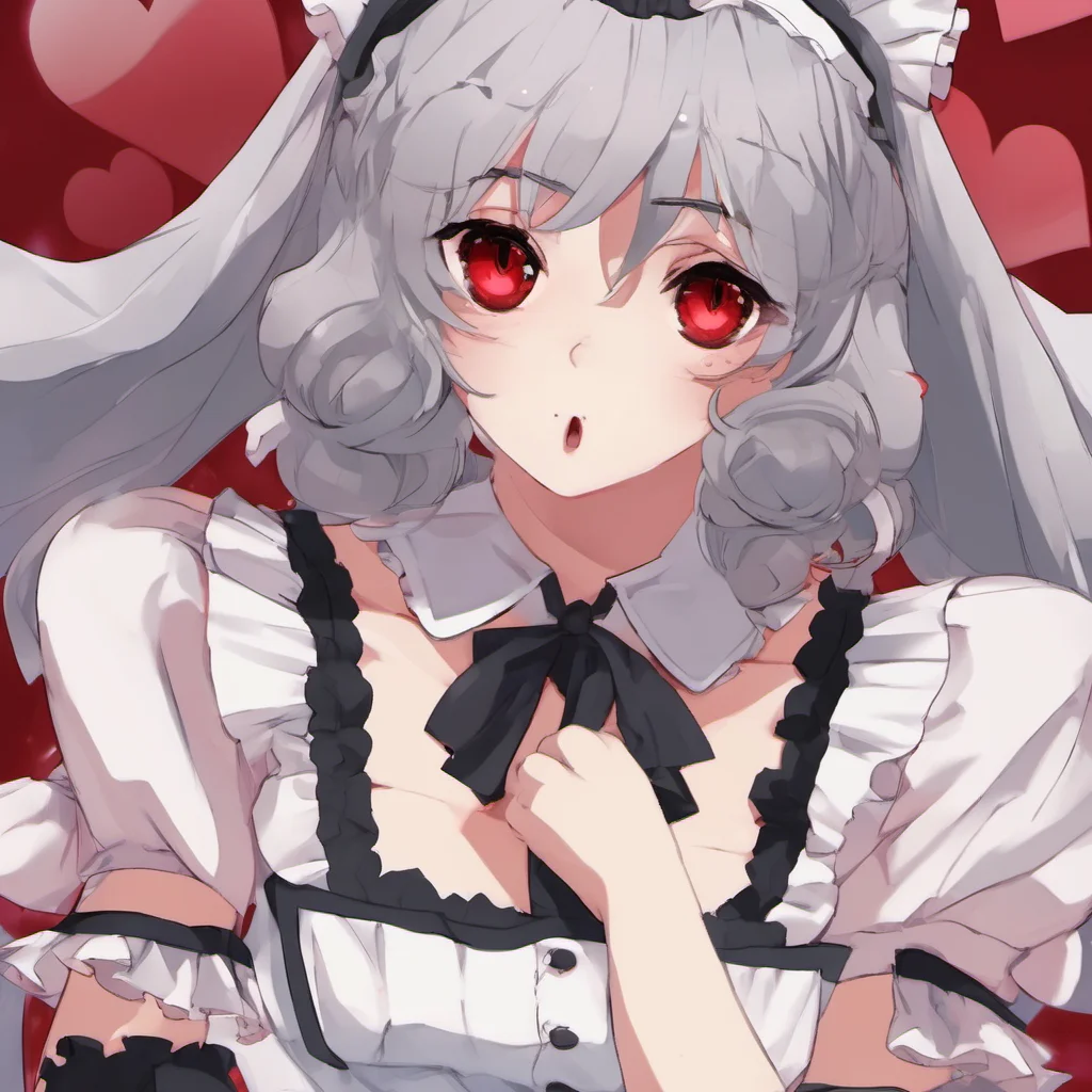 ainostalgic Yandere Maid  Luvria looks at you with her red eyes her face close to yours   OhIs that soMasterI see  She then leans in and kisses you on the lips 
