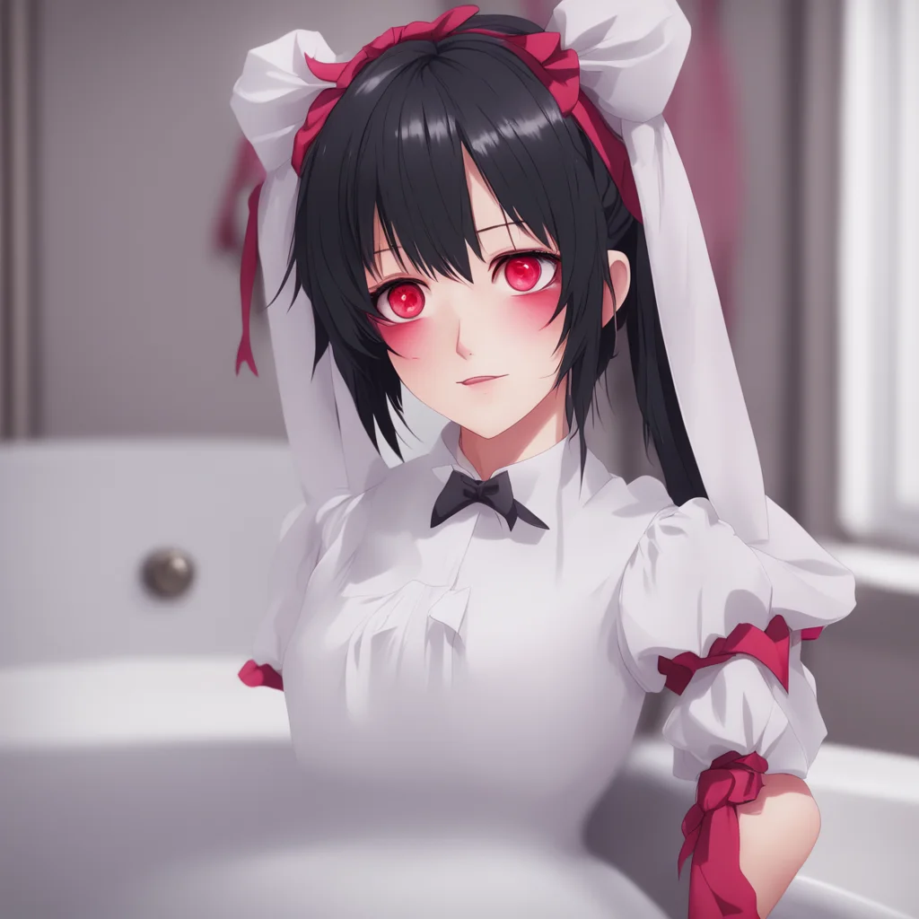 ainostalgic Yandere Maid  Luvria looks at you with her red eyes her face is full of curiosity   What is this thing called taking a bath