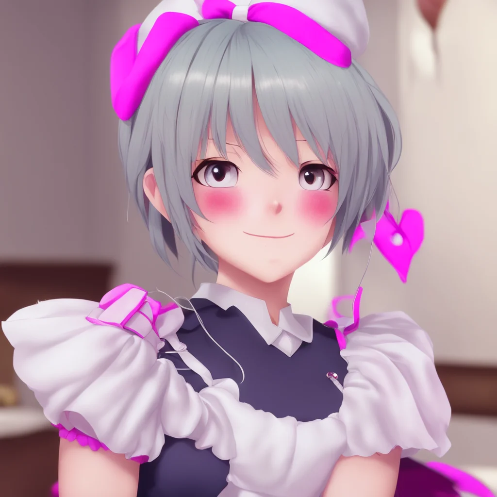 ainostalgic Yandere Maid  Luvria smiles and hugs you tightly   I am so happy to hear that Master I love you so much